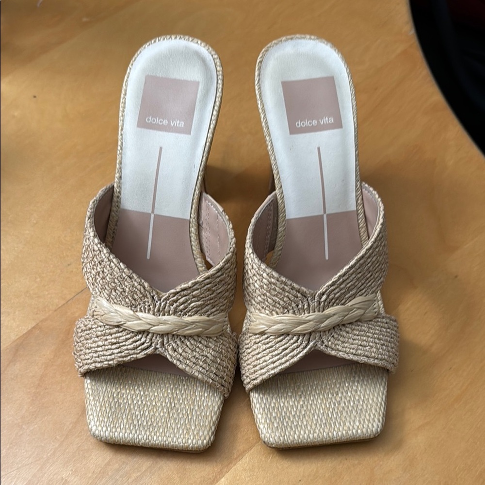 Dolce Vita Beige Woven Mules